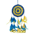 Wind Chime 5 Bell Dream Catcher Blue Yellow