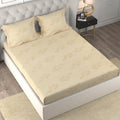 Cloth Fusion Glace Cotton Bed Sheet King Size Bed with 2 Pillow Covers 150 TC Floral Bedsheet Amber Elegance