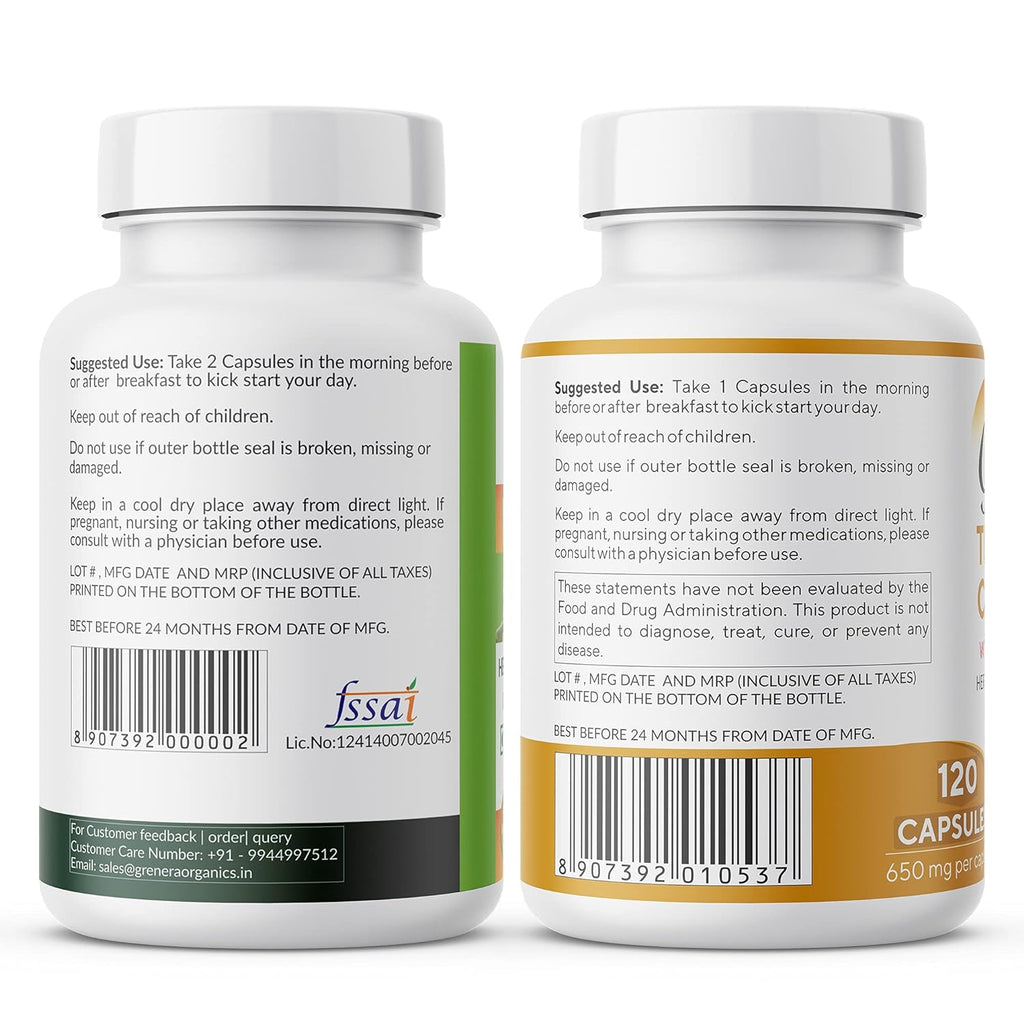 Grenera Moringa and Turmeric Capsules Combo