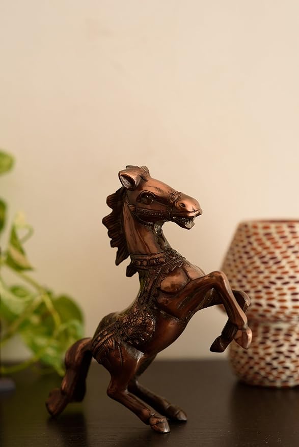 Ecraftindia Metal Horse Statue | Brown