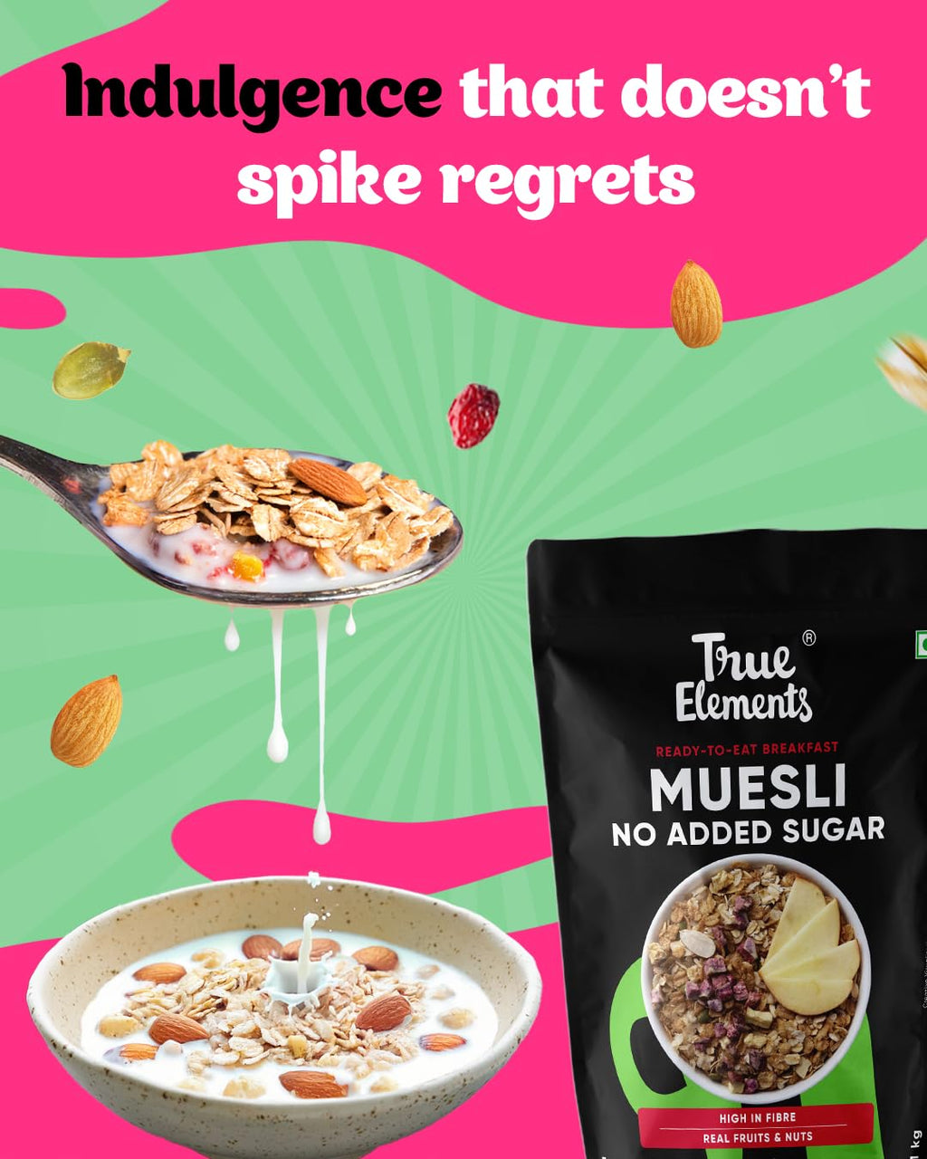 True Elements Muesli No Added Sugar 400gm
