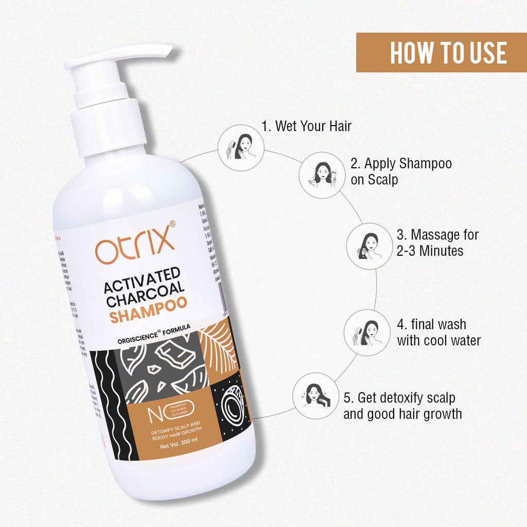 Otrix Activated Charcoal Shampoo - 300 ml
