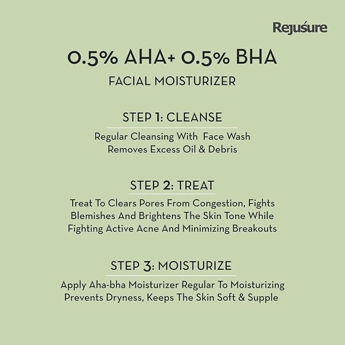 Rejusure AHA 0.5% + BHA 0.5% Facial Moisturizer - 50 Ml