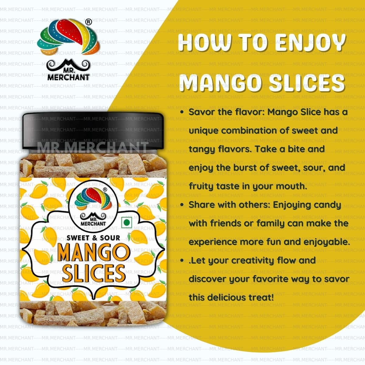 Mr. Merchant Mango Slice (Pachak Khatta Meetha Aam Papad Churan) Fresh, 300 Gram