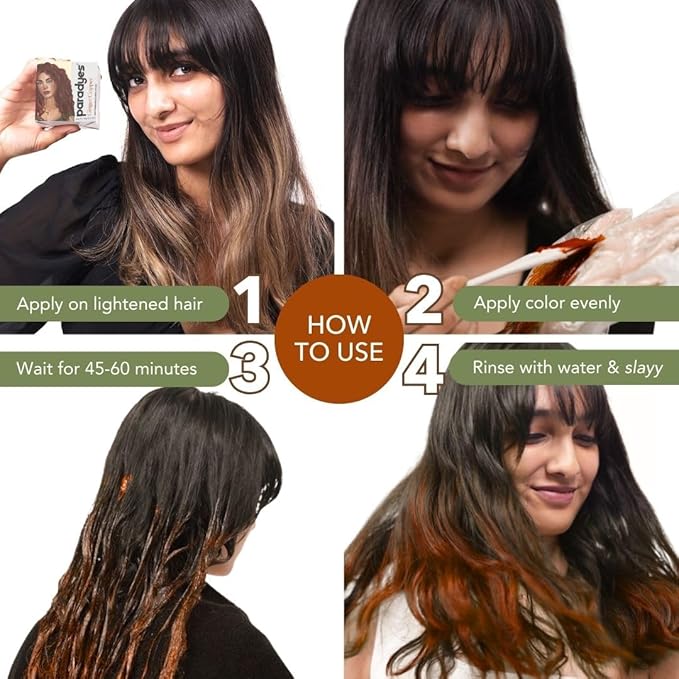 Paradyes Semi-permanent Ginger Copper Diy Conditioner Based Hair Colour - 120 Gms