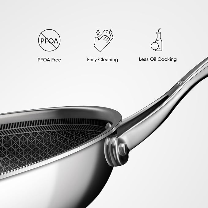Stahl Artisan Hybrid Triply Frying Pan with Lid Stainless Steel, 1.8 L, 24 cm - 1360 gms
