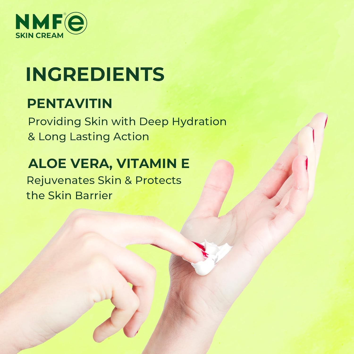 NMFe Skin Cream 80 gm | Moisturising Cream | For Dry and Sensitive Skin | Aloe vera & Vitamin E | Dermatologically Recommended | Lasts longer works deeper