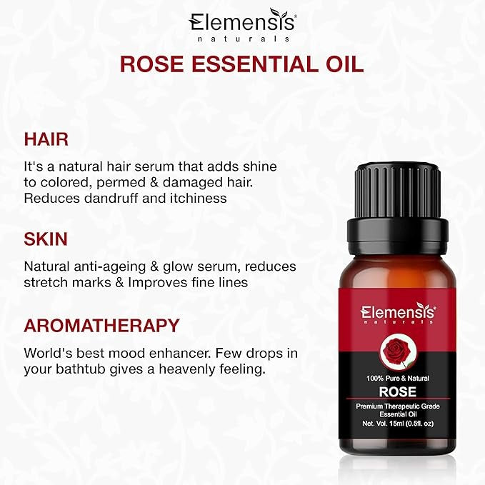 Elemensis Naturals Pure & Natural Rose Essential oil - 15 ml