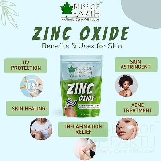 Bliss of Earth Zinc Oxide Powder Non Nano & Uncoated - 907 gms
