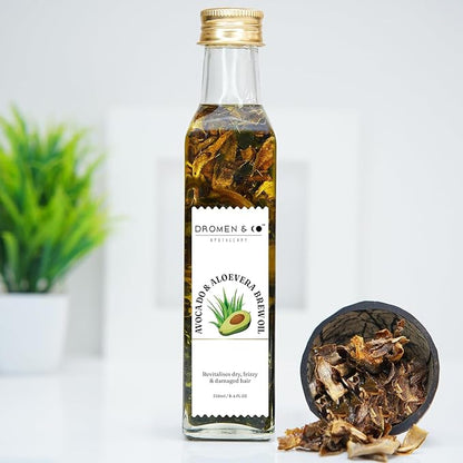 Dromen & Co Avocado & Aloevera Brew Oil | Reduces Hair Fall & Dandruff - 250 Ml