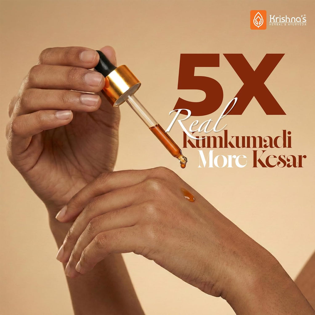 Krishnaâ€™s Kumkumadi Taila -10 ml | Herbal Ayurvedic Face Oil | Radiant & Nourished Skin | For Natural Glow
