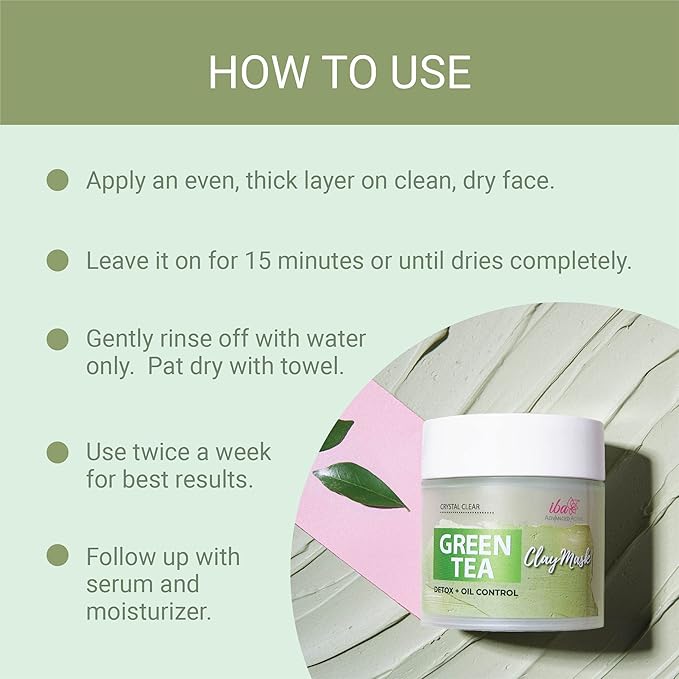 Iba Advanced Active Crystal Clear Green Tea Mask - 100 Gms