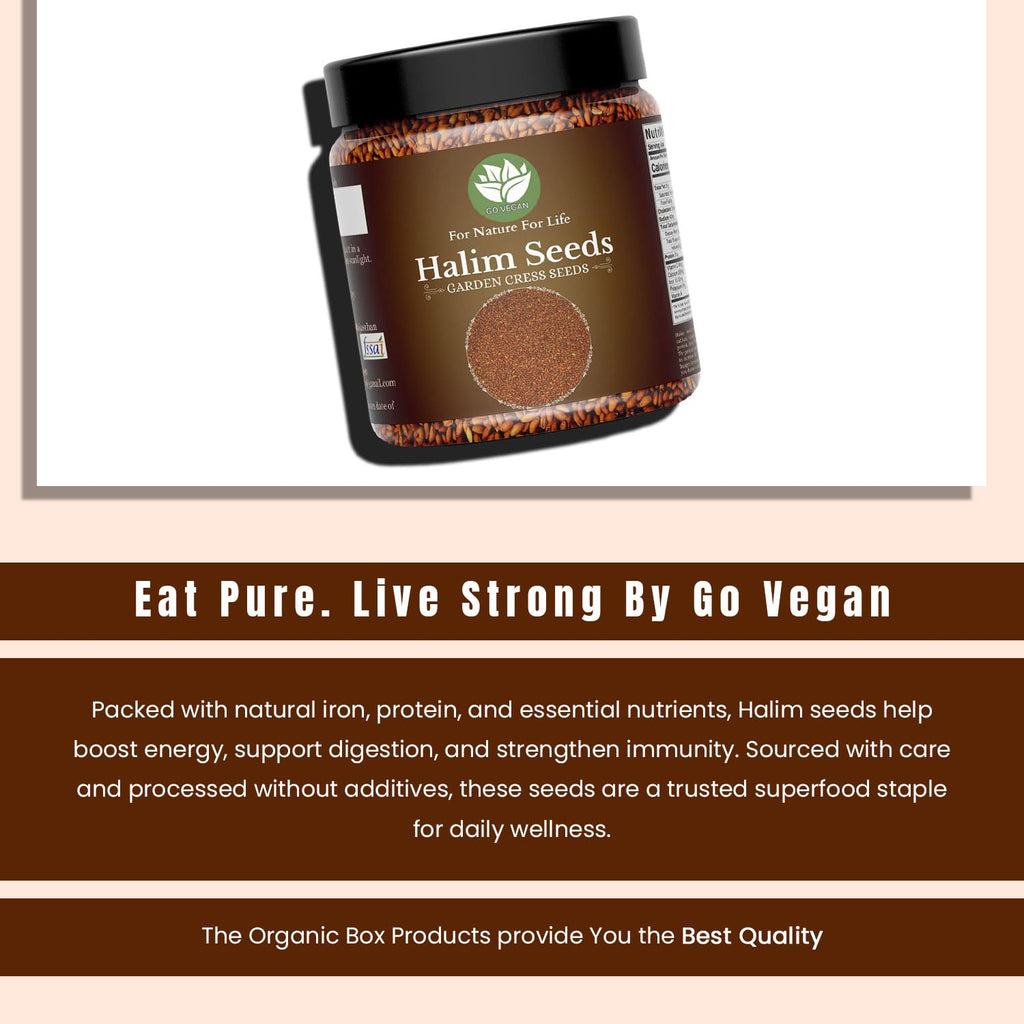 Go Vegan Halim Seeds - 350 Gm Aliv Seeds (Jar Pack)