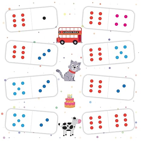 Popcorn Games & Puzzles First Words Dominoes for Kids 24 Tiles Board Dominoes Help in Focus & Concentration in Child