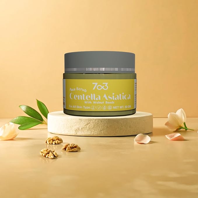 7o3 Face Scrub With Centella Asiatica & Walnut Beads – Exfoliating & Rejuvenating for Radiant Skin - 50 Ml