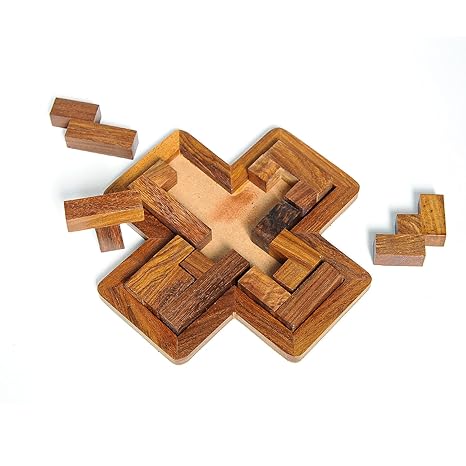 Mittimate Cross Pentomino Puzzle for Kids Age 6 to 10 Year Old I Brain Development Wooden Jigsaw Puzzle Toys
