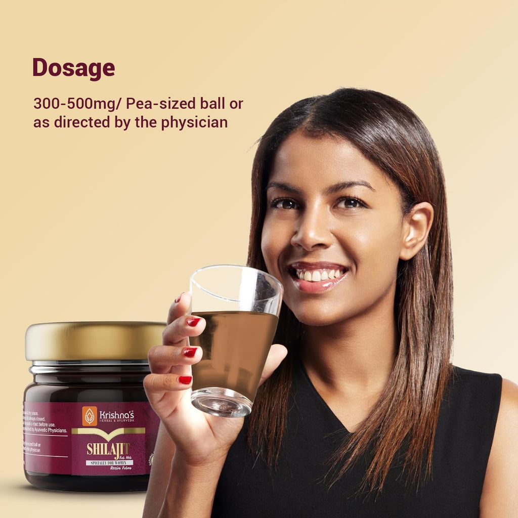 KRISHNA'S HERBAL & AYURVEDA 100% Pure Shilajit Resin for Women's, Boost Performance, Energy, Stamina, Endurance, Strength & Overall Wellbeing - 20 gm (Pack of 1)