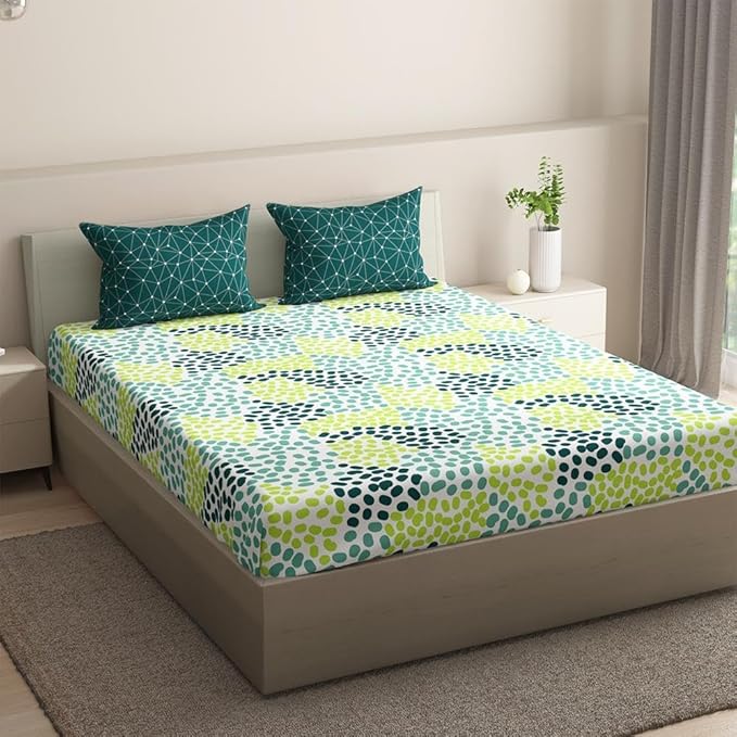 Wakefit Bedsheet for King Size Bedsheet King Size Bed Cotton Elastic Fitted 2 Pillow Covers