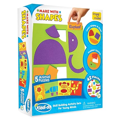 Imagimake Make with Shapes and Mazelines Activity Kit and Puzzle Learn Shapes