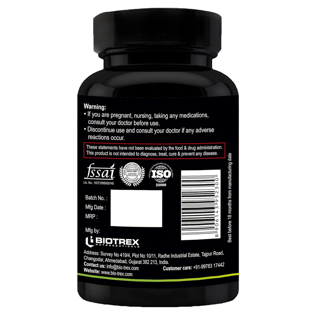 Nutriosys L-Tyrosine 500mg Supports Cognitive Health & Brain Function, Essential For Thyroid Functions - 90 Veg Capsules