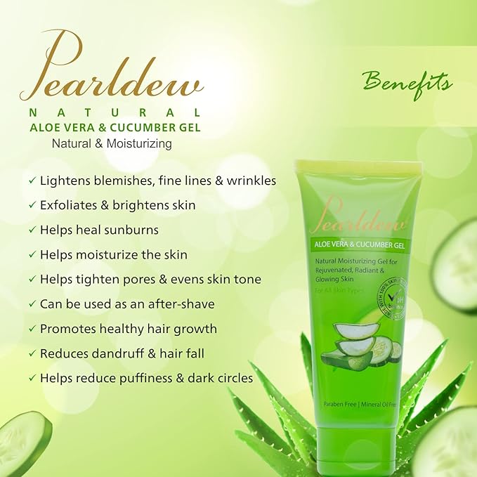 Pearldew Natural Aloe Vera & Cucumber Gel - 120 Gms | Pack of 2