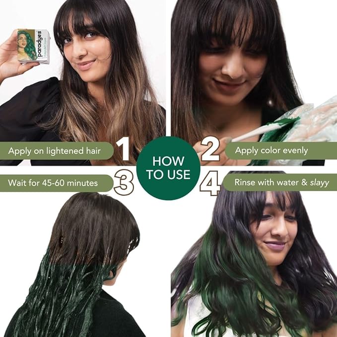 Paradyes Semi-permanent Emerald Green Diy Conditioner Based Hair Colour - 120 Gms