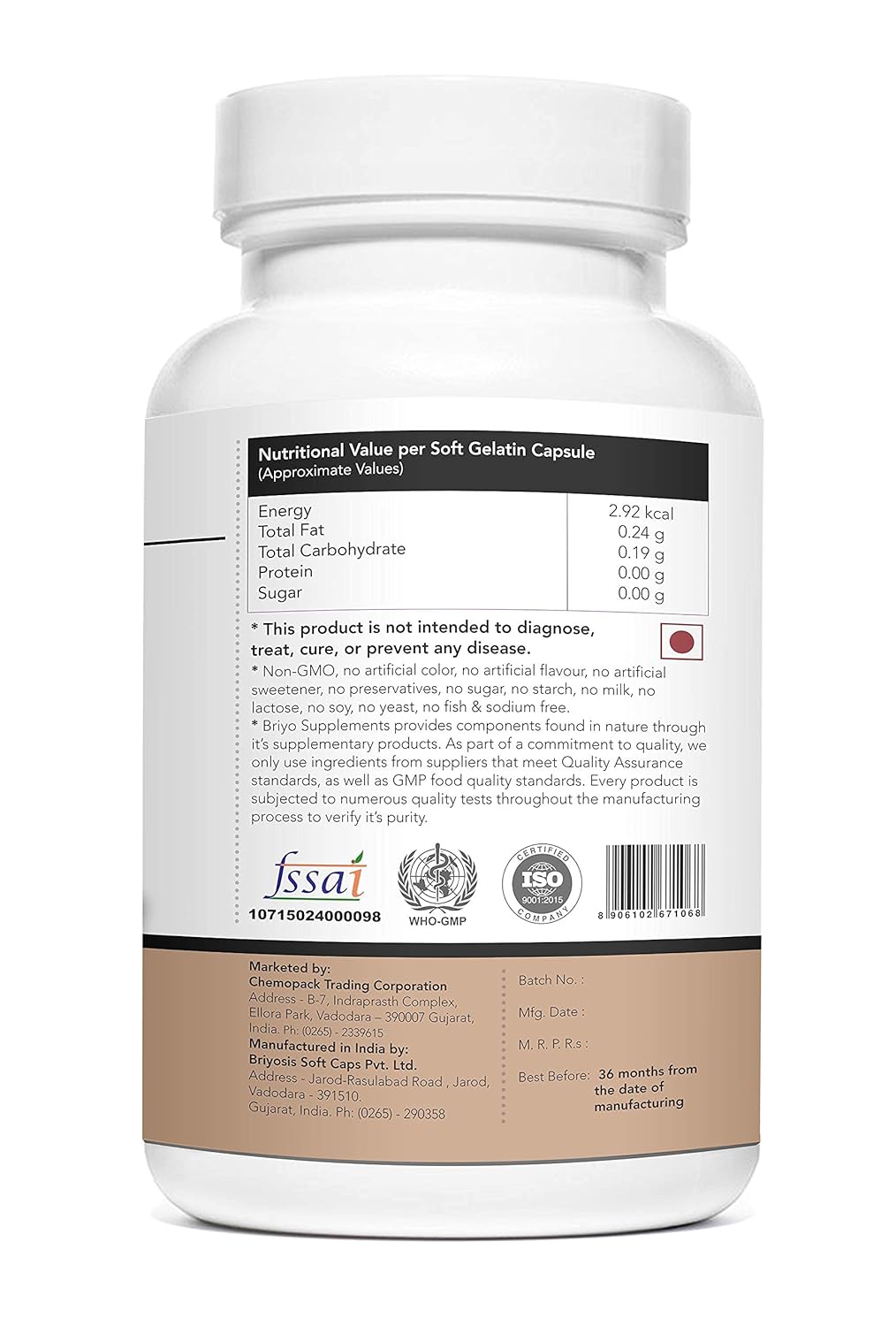 Briyosis Ginger Oil 60 Softgels to support Healthy Digestion and Immune Health