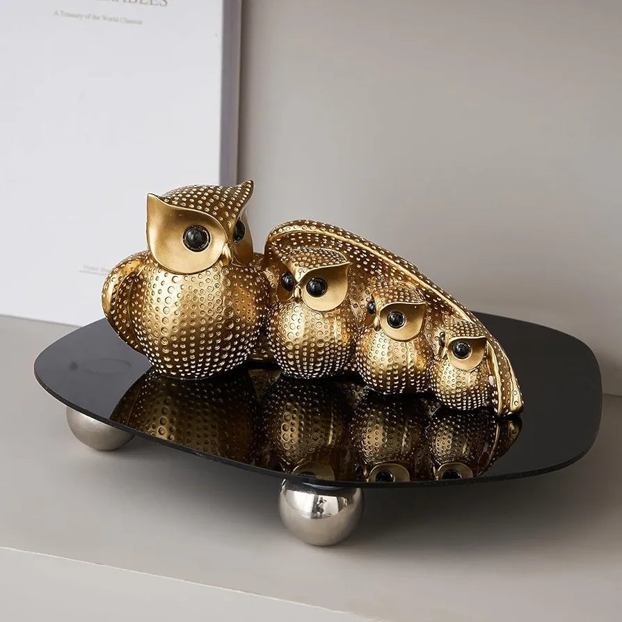 Xtore Golden Owl Family  for Home Decor