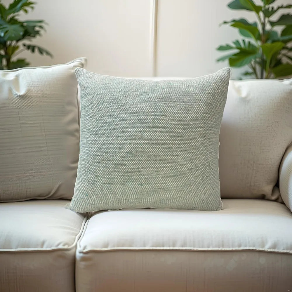 Sajavat Home Cotton Cushion Cover Colour Beige & Sky Blue