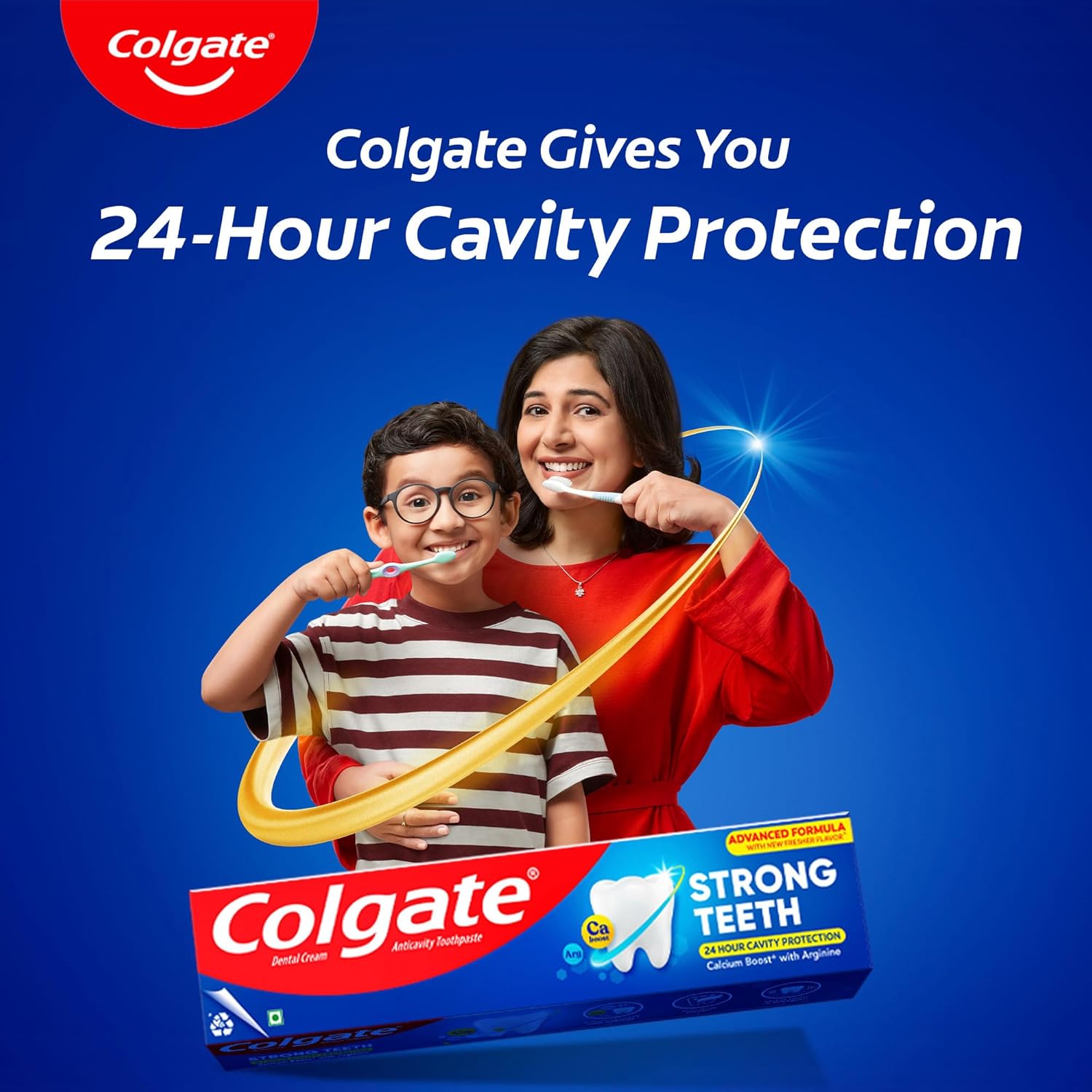 Colgate Strong Teeth Toothpaste with Amino Shakti - India's No.1 Toothpaste for Cavity Protection (150 g)