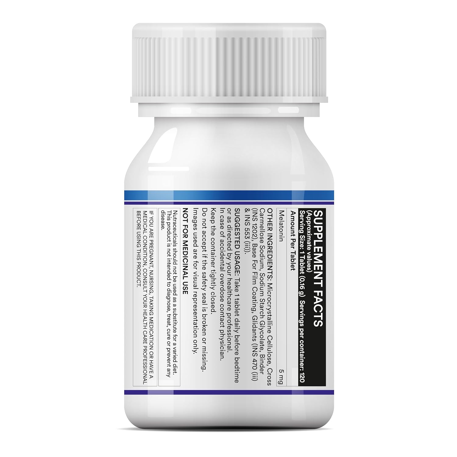 INLIFE Melatonin 5mg Tablets | Supports Sleep and Relaxation | Vegetarian Friendly & Easy to Swallow Supplement for Men and Women - 120 Tablets