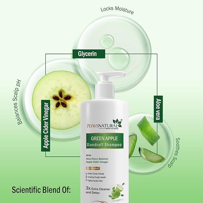 7Days Natural Green Apple Dandruf Shampoo - 200 ml
