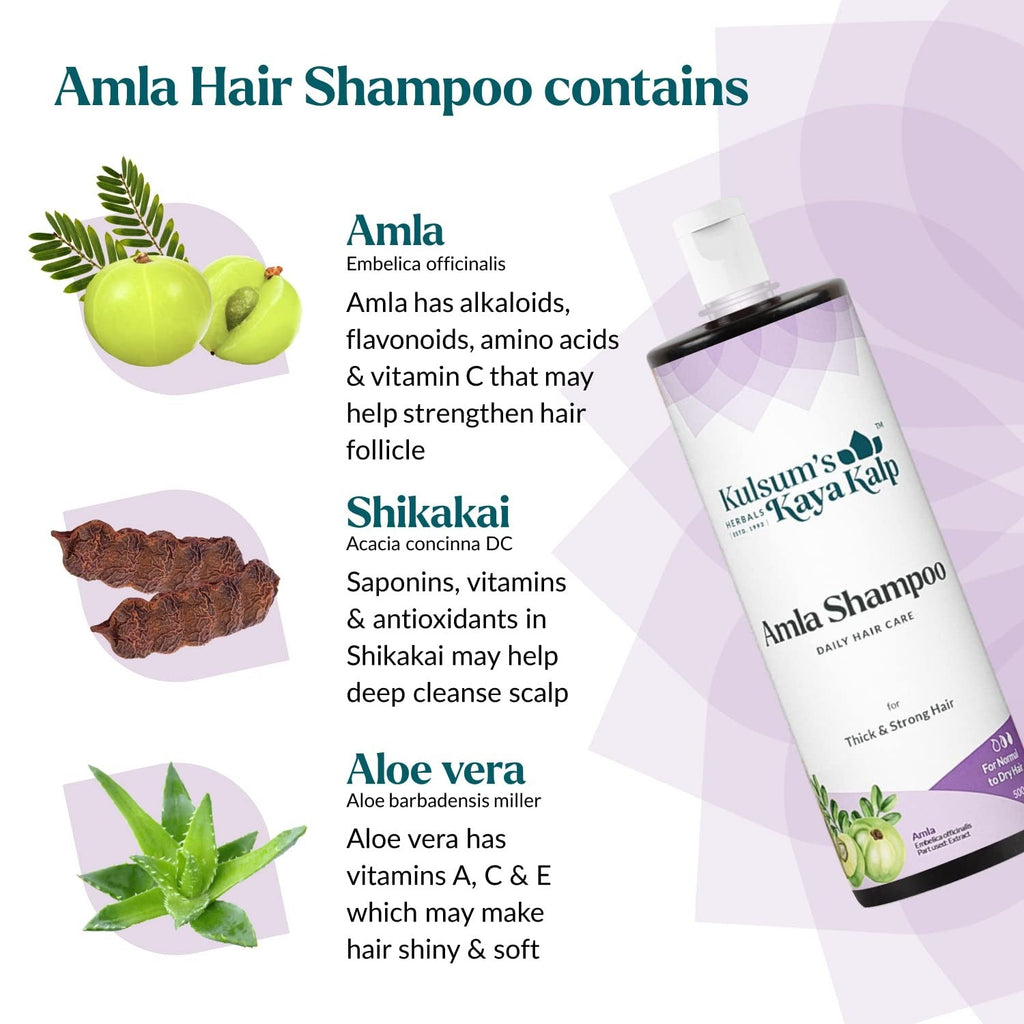 Kulsum's Kaya Kalp Herbals Amla Shampoo For Thick & Strong Hair - 500 ml (Pack of 2)