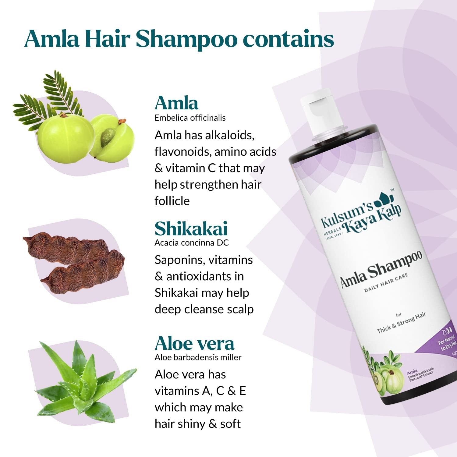 Kulsum's Kaya Kalp Herbals Amla Shampoo For Thick & Strong Hair - 500 ml (Pack of 2)