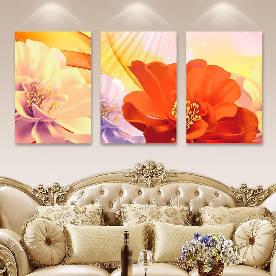 Rangoli MDF 3 Pcs Wall Poster 12x18 Inch Decorative Wall Art P-4 Design-17