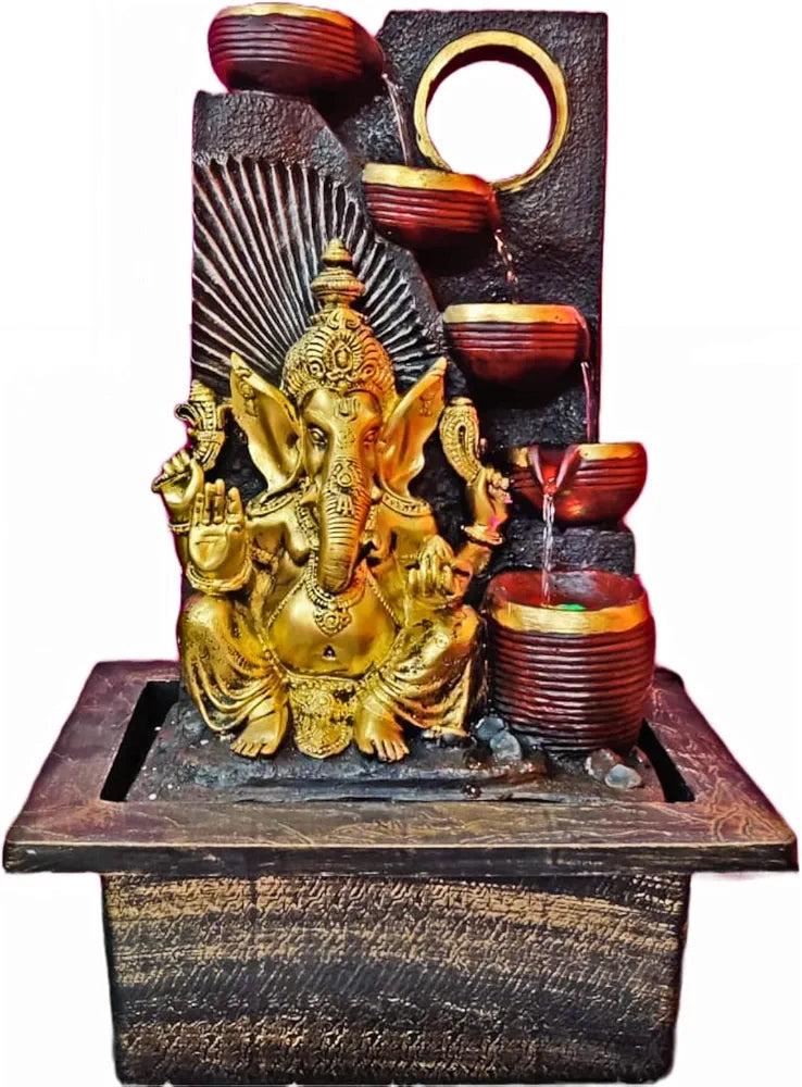 Alila Ganesha Ganesh Ji Water Fall Fountain for Home Decor Living Room 23 inches Height