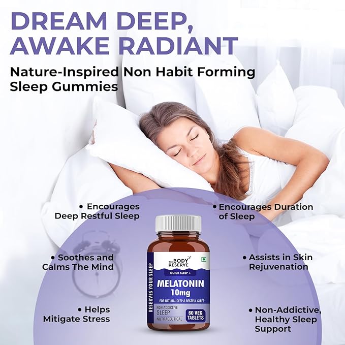 The Body Reserve Melatonin 10mg For Men & Women - 60 tabs