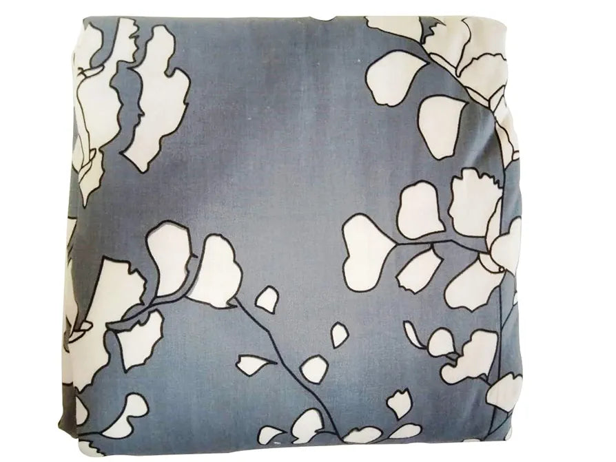 Trance Home Linen Pure Cotton Reversible Dohar Double Bed Size Ac Blanket Comforter Soft Light-Weight Bed Blanket Colour Grey White Leaves Abstract