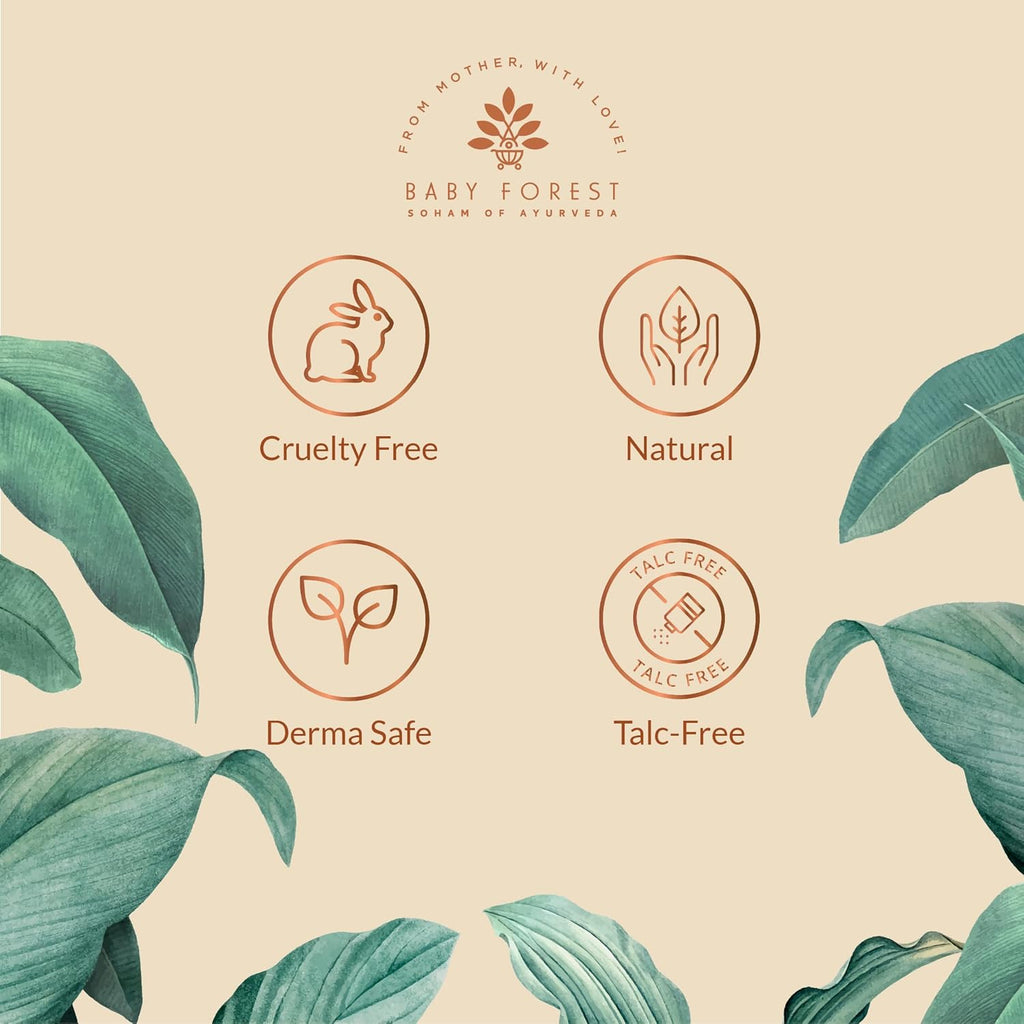 Baby Forest Dulaar Pyar Talc-Free Baby Powder | with Chamomile, Jojoba & Marigold Oils + Corn Starch | for Soft, Rash-Free Skin | Natural, Derma Safe, Cruelty-Free Baby Powder | 200g