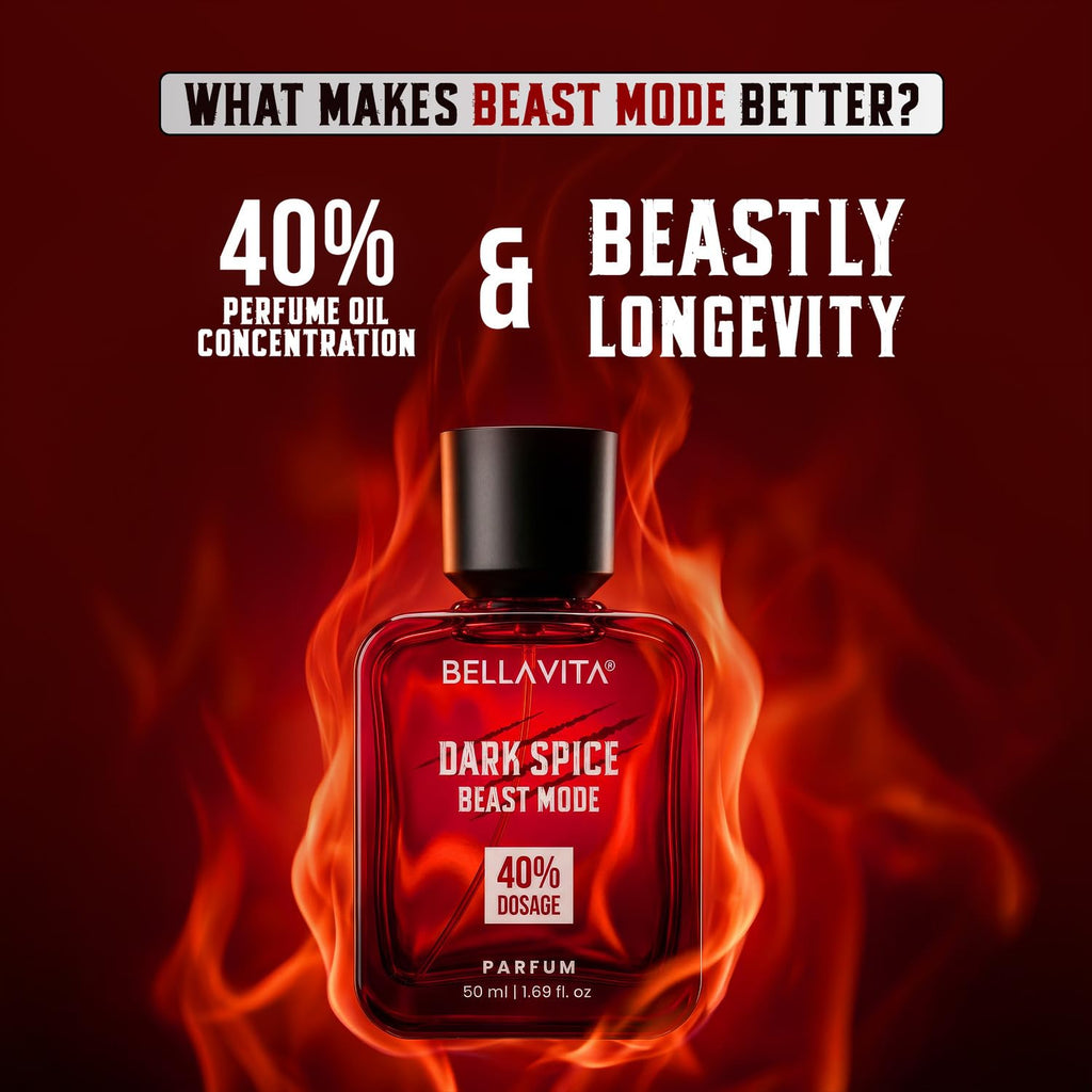BELLAVITA Dark Spice Parfum 50ml | Perfume for Man |Beast Mode | 40% Oil Concentration | Spicy & Musky Scent | Premium Perfume for Men