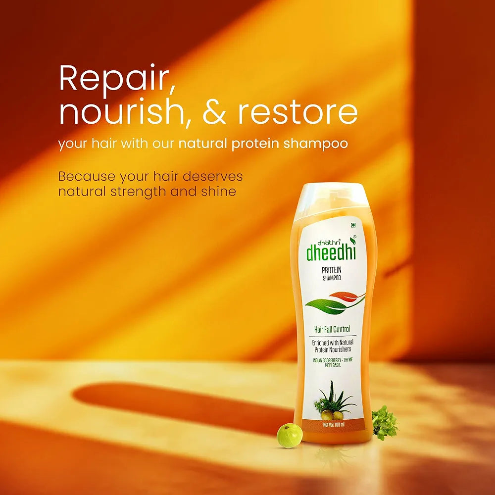 Dhathri Dheedhi Protein Shampoo Sulfate Free Nourishment for Damaged Hair - Each 100 ml (Pack of 2)