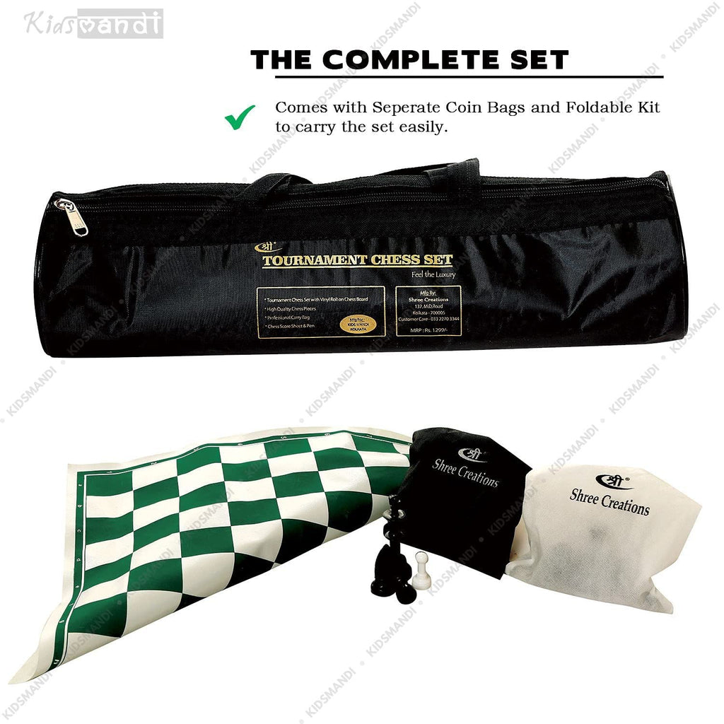 Kids Mandi Tournament Chess Set 17 Foldable Board with 2 Extra Queens