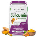 HealthyHey Nutrition Curcumin with Bioperine 1310mg (Ultra Pure) | Organic Turmeric, 60 Vegetable Capsules with Piperine