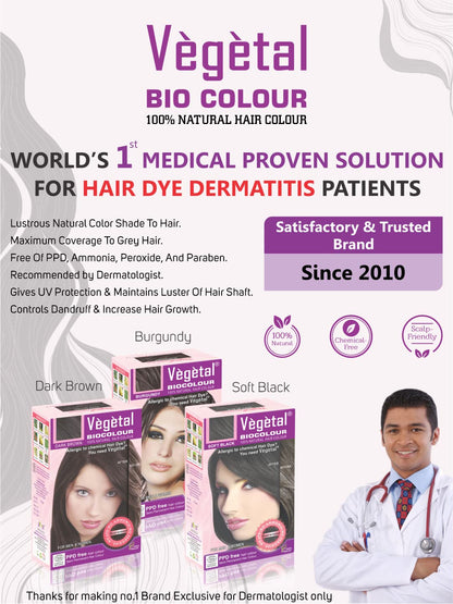 Vegetal Bio Hair Colour - Soft Black - 50 gms