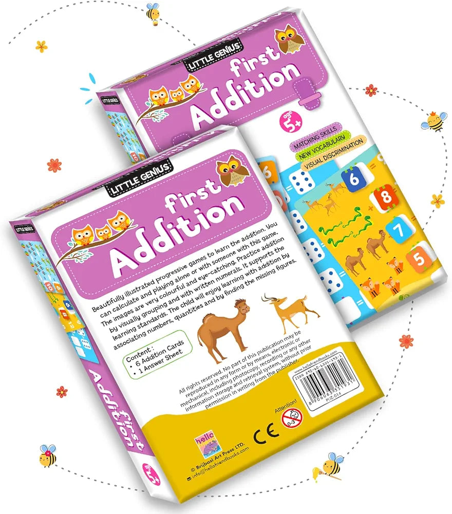 Hello Friend My First Addition Math Puzzle Game Box Set for Kids Early Learning Activity with Alphabet, Number Games