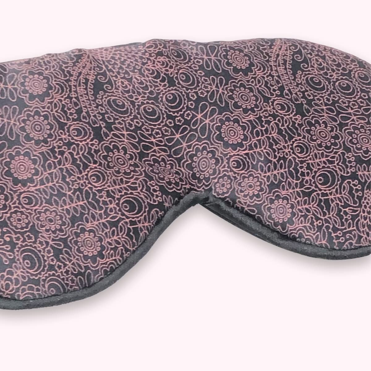 Friends of Meditation 100% Mulberry Silk Eye Mask, Super Smooth Sleep Mask and Blind Fold (Red Print)