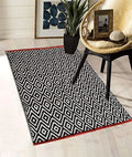 The Home Talk Handmade Cotton Carpet Diamond Reversible Mats Area Rugs for Bedroom