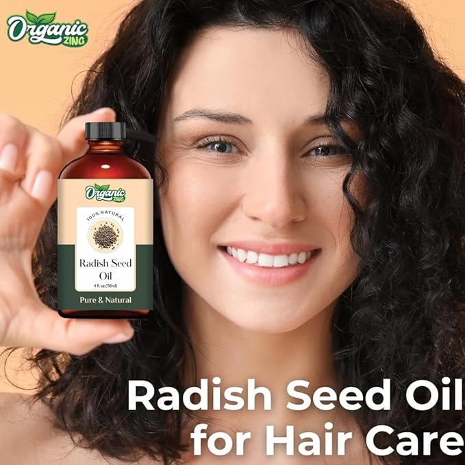 Organic Zing Radish Seed (Raphanus Sativus) Oil | Carrier Oil for Massage, Skincare & Haircare - 118 Ml