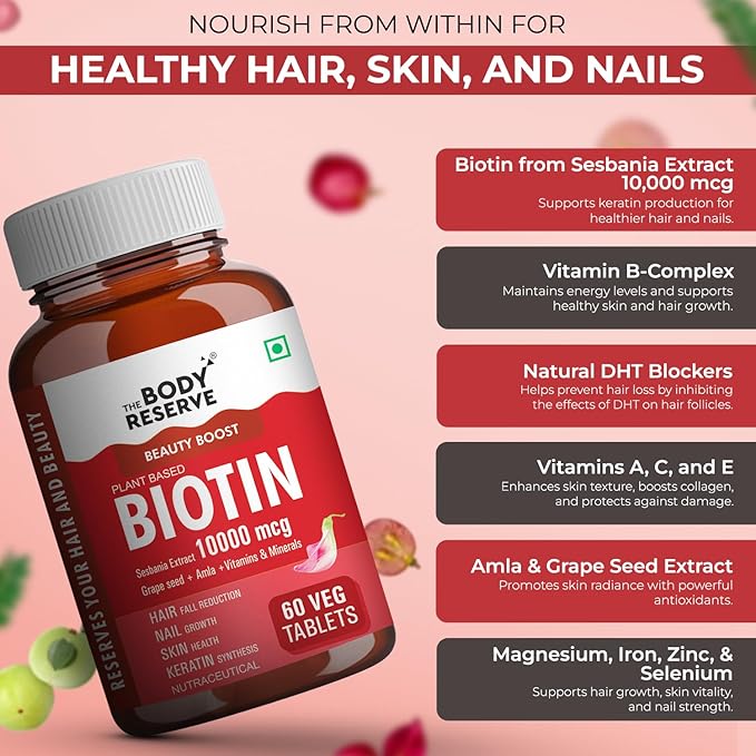 The Body Reserve Plant-Based Biotin Tablets - 60 tabs