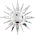 Bikri Kendra Sun Silver Model-2 Mirror Stickers for Wall, Acrylic Mirror Wall Decor Sticker